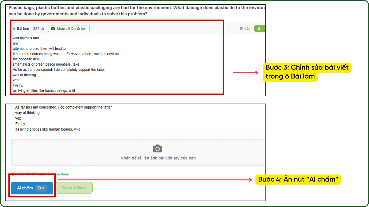 các bước chấm bài bằng ảnh 